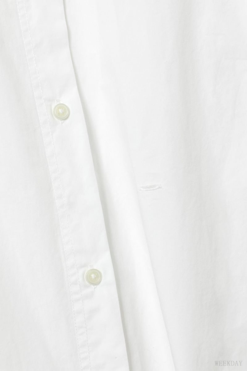 Weekday June Fitted Shirt White | DLTJ5794