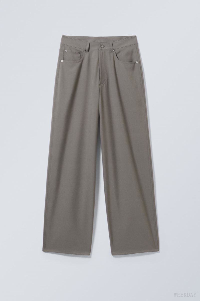 Weekday Juun Baggy Trousers Grey | XWHM7947