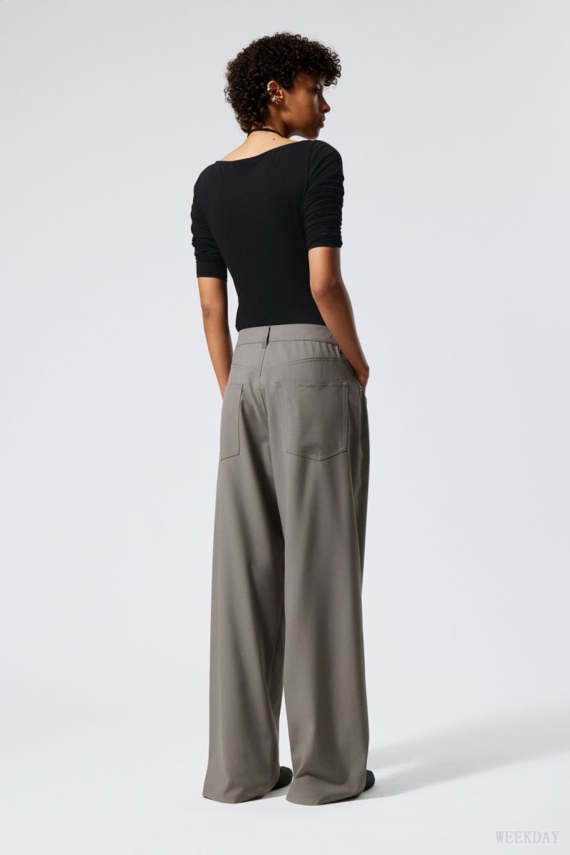 Weekday Juun Baggy Trousers Grey | XWHM7947