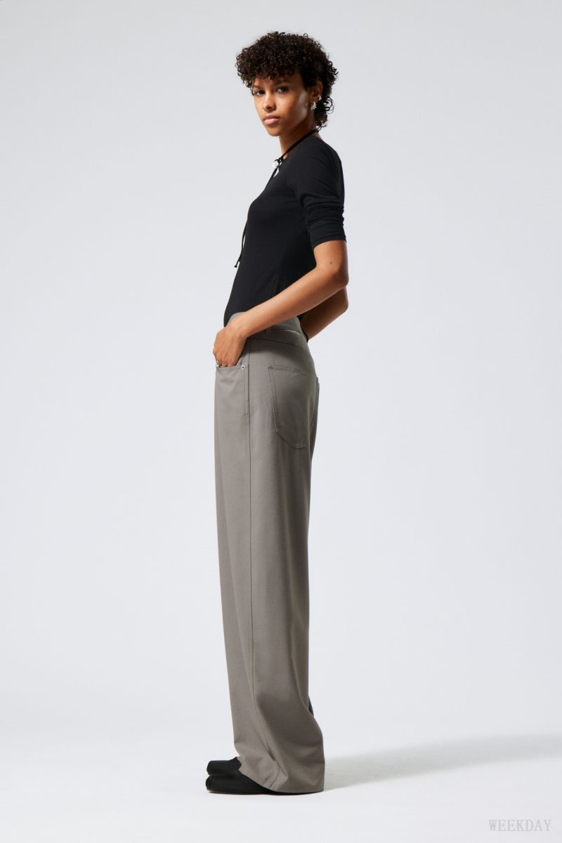 Weekday Juun Baggy Trousers Grey | XWHM7947