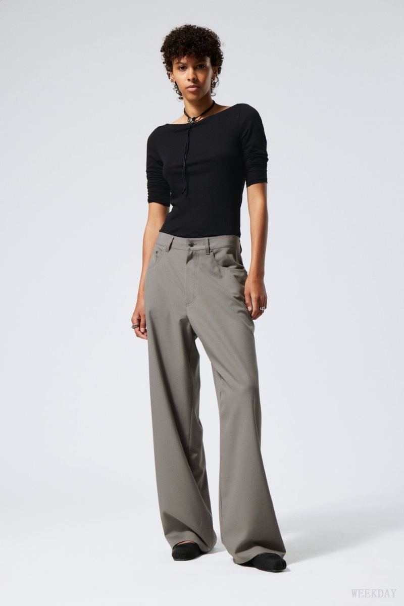 Weekday Juun Baggy Trousers Grey | XWHM7947