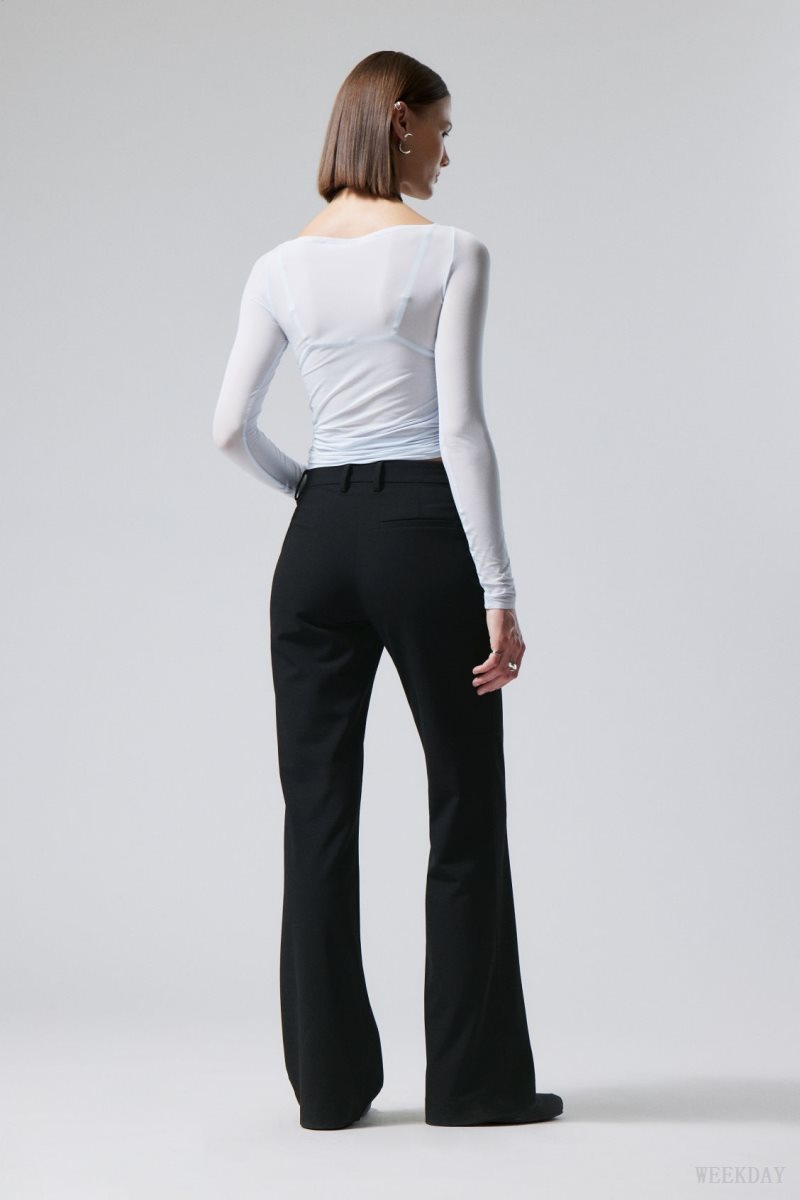 Weekday Kate Flared Suiting Trousers Black | LHQM8680