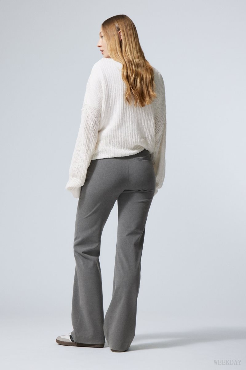 Weekday Kate Flared Suiting Trousers Dark Grey | FYCK9939