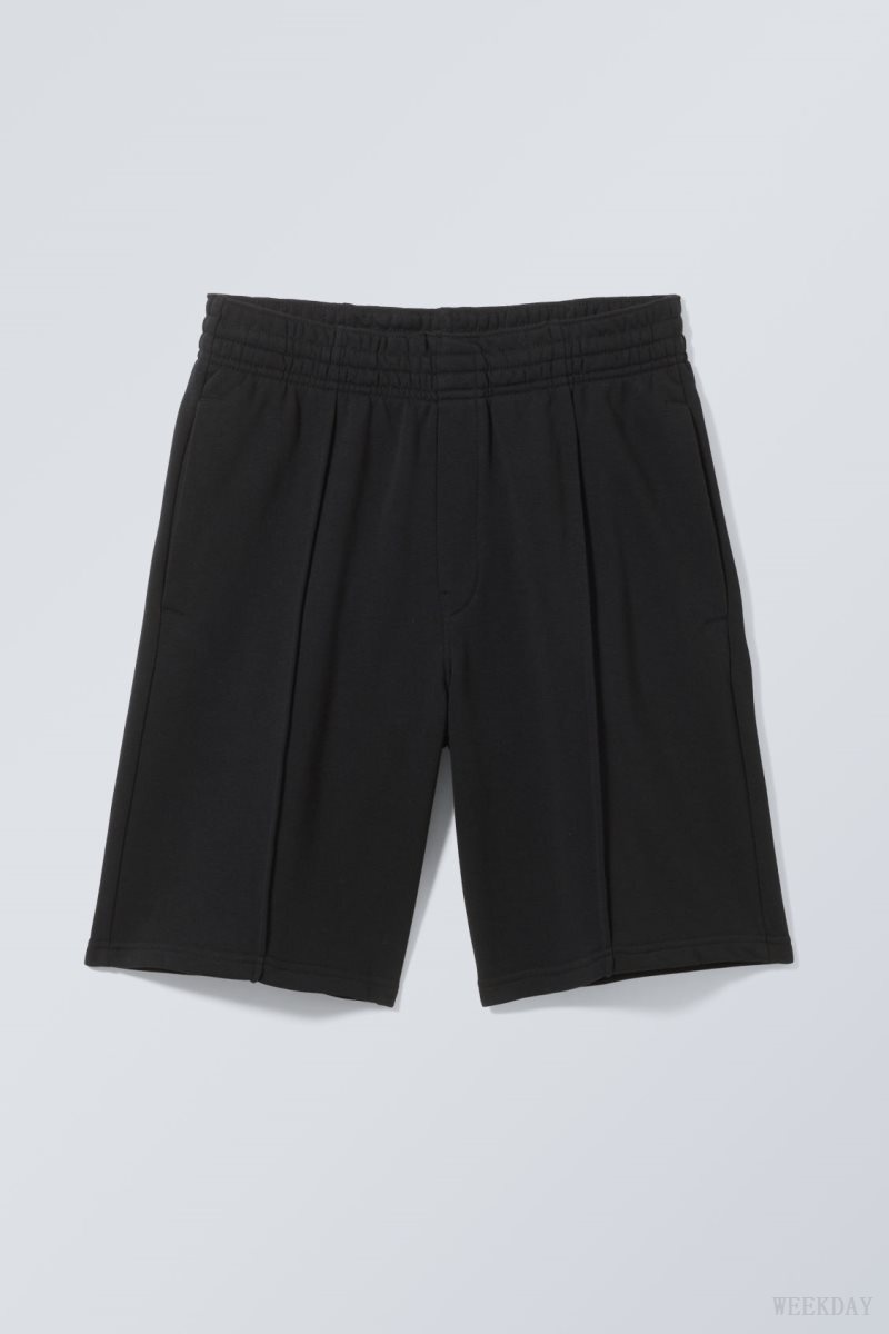 Weekday Ken Terry Lightweight Shorts Black | CYFA6043