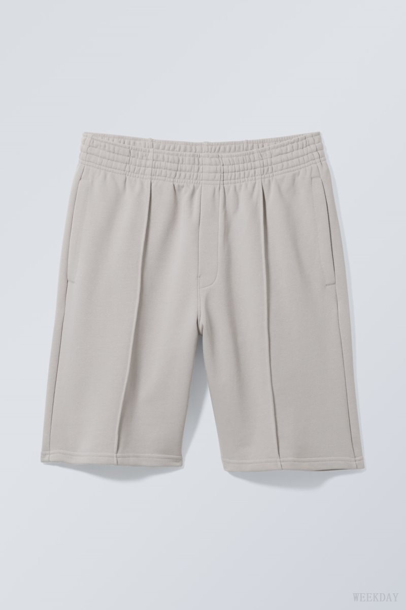 Weekday Ken Terry Lightweight Shorts Light Grey | XBYW7330