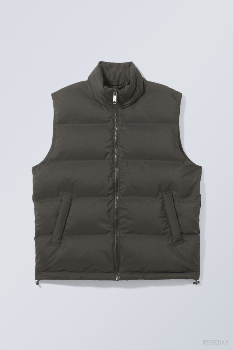 Weekday Kip Puffer Vest Black | EQNY4695