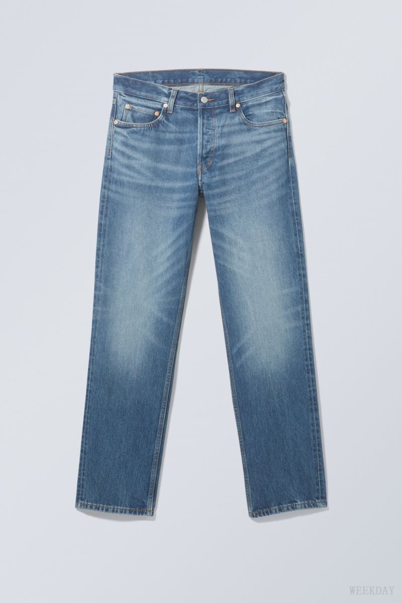 Weekday Klean Regular Straight Jeans Blue | QDVD1602