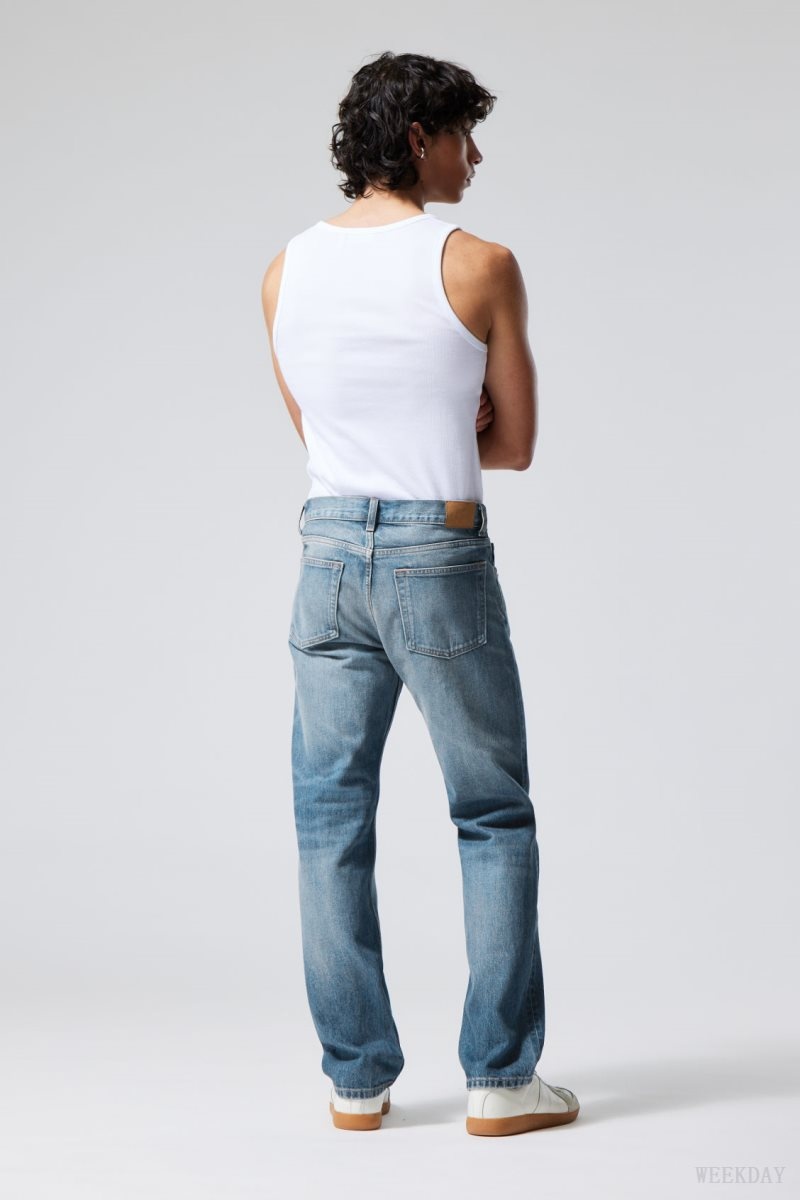 Weekday Klean Regular Straight Jeans Blue | QDVD1602