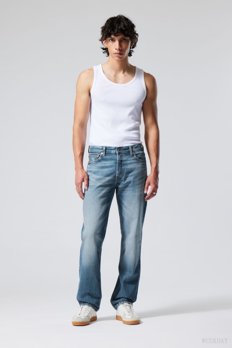 Weekday Klean Regular Straight Jeans Blue | QDVD1602