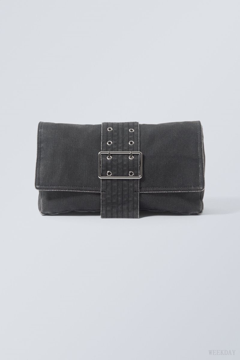 Weekday Kylie Denim Shoulder Bag Black | LUSB9973