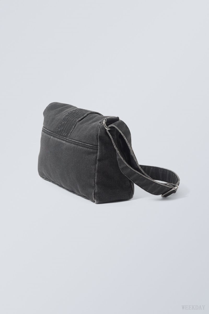 Weekday Kylie Denim Shoulder Bag Black | LUSB9973