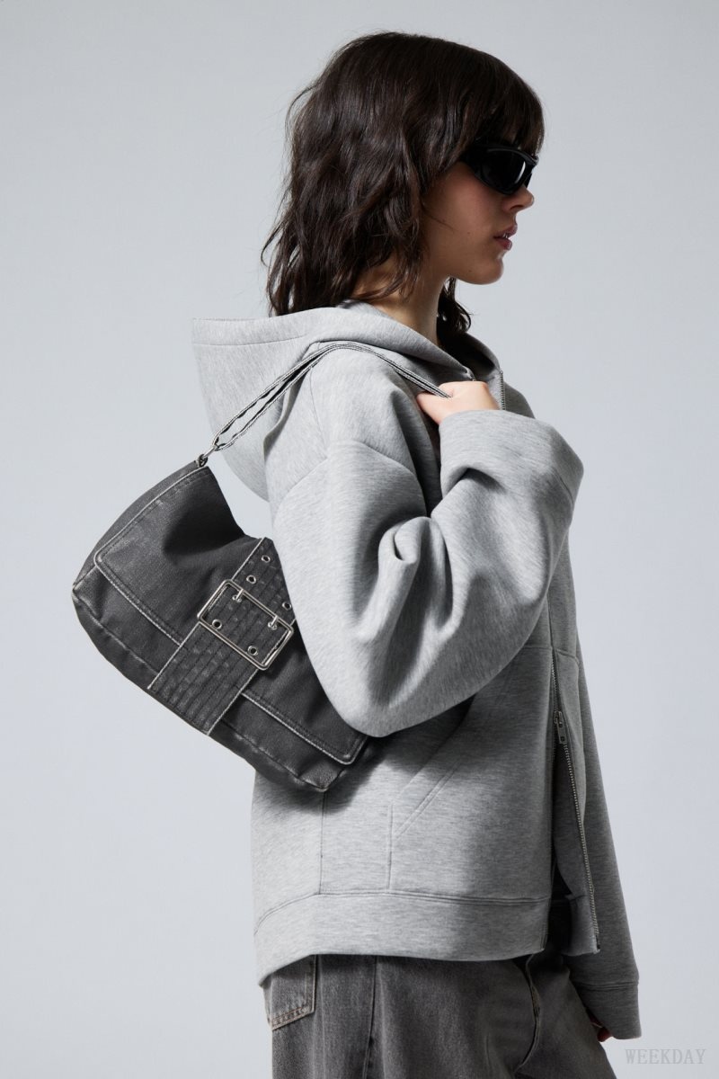 Weekday Kylie Denim Shoulder Bag Black | LUSB9973