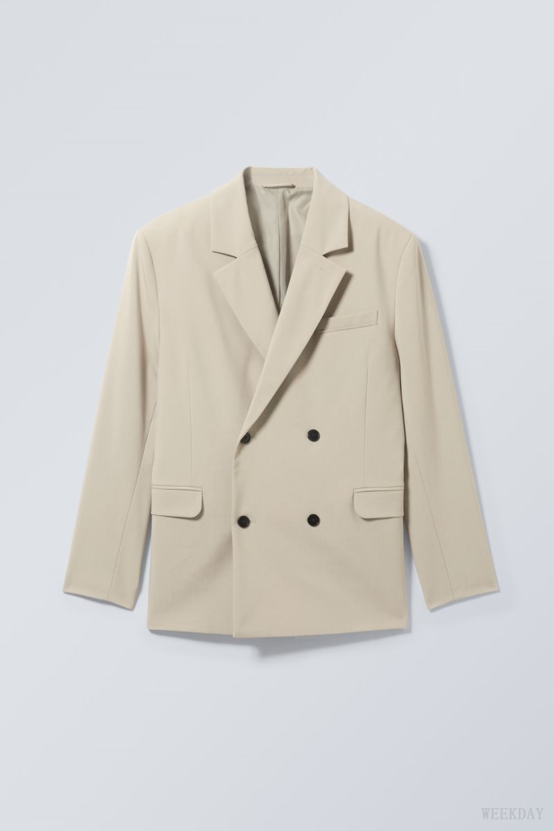 Weekday Leo Blazer Beige | VGNT1929