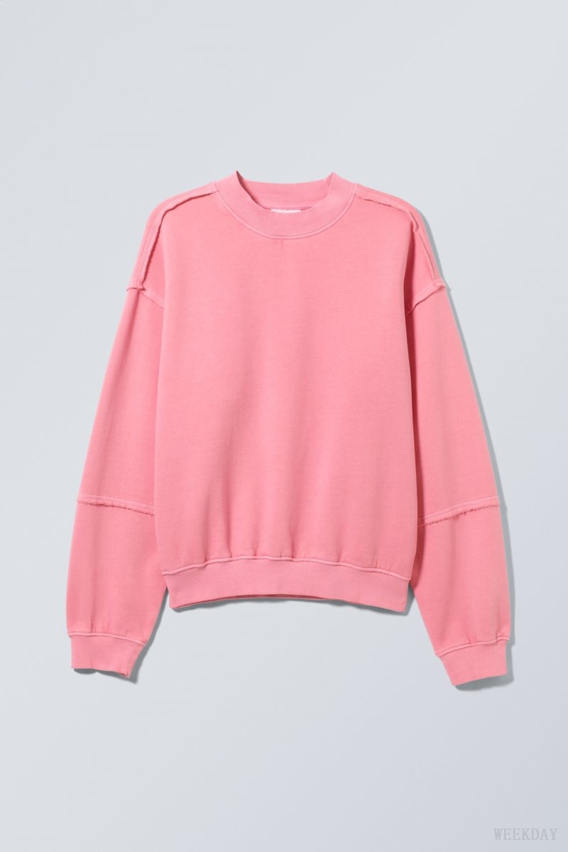 Weekday Liam Sweatshirt Pink | OXLJ5378