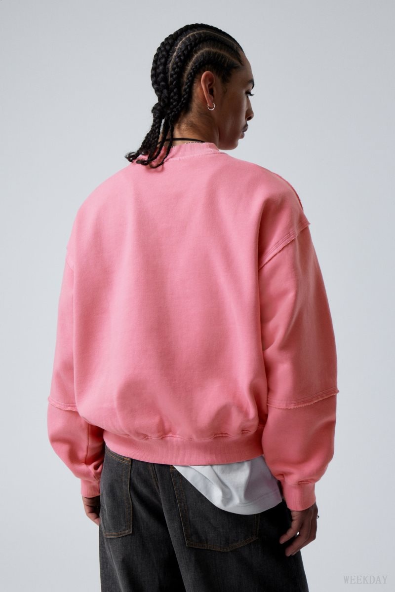 Weekday Liam Sweatshirt Pink | OXLJ5378