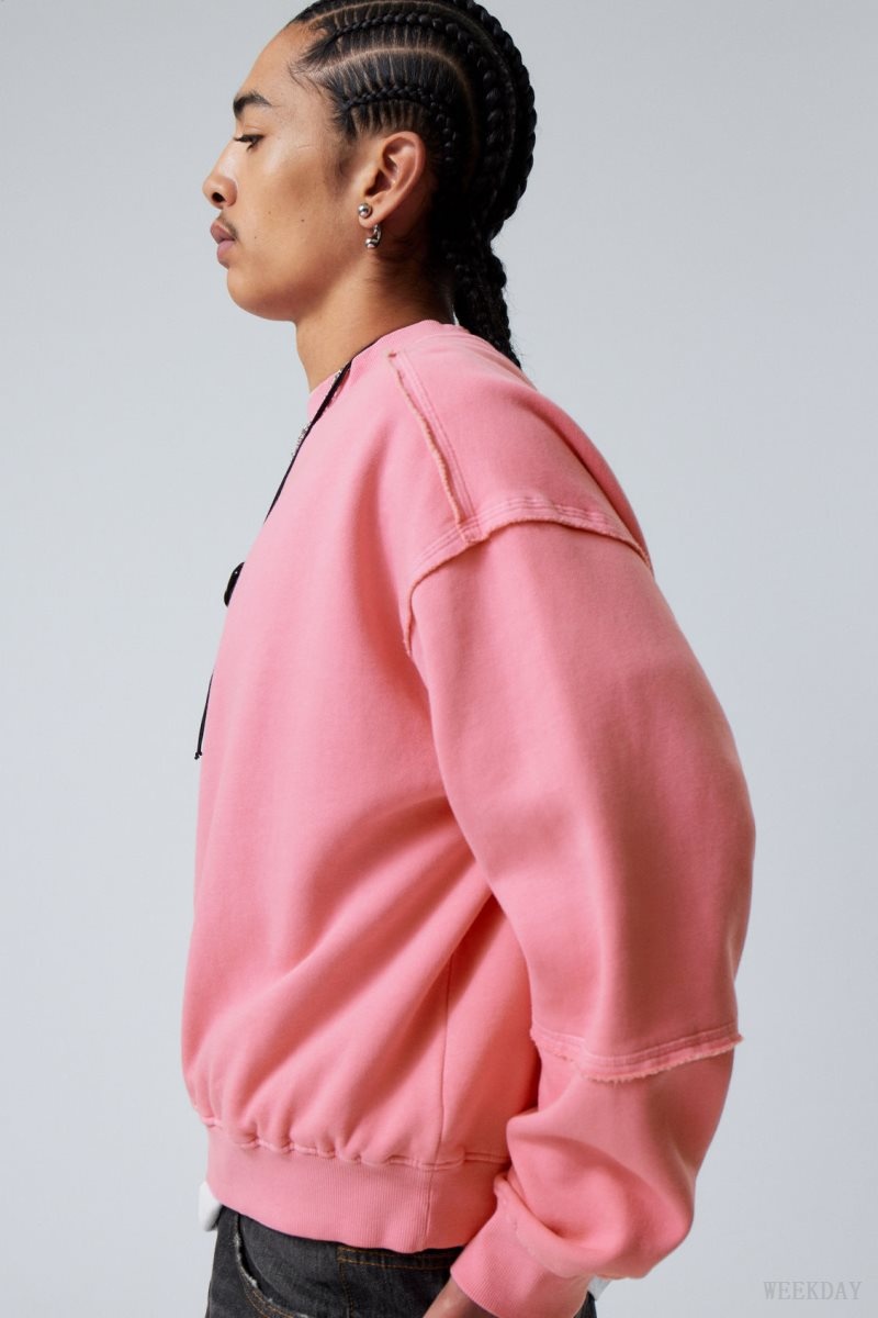 Weekday Liam Sweatshirt Pink | OXLJ5378