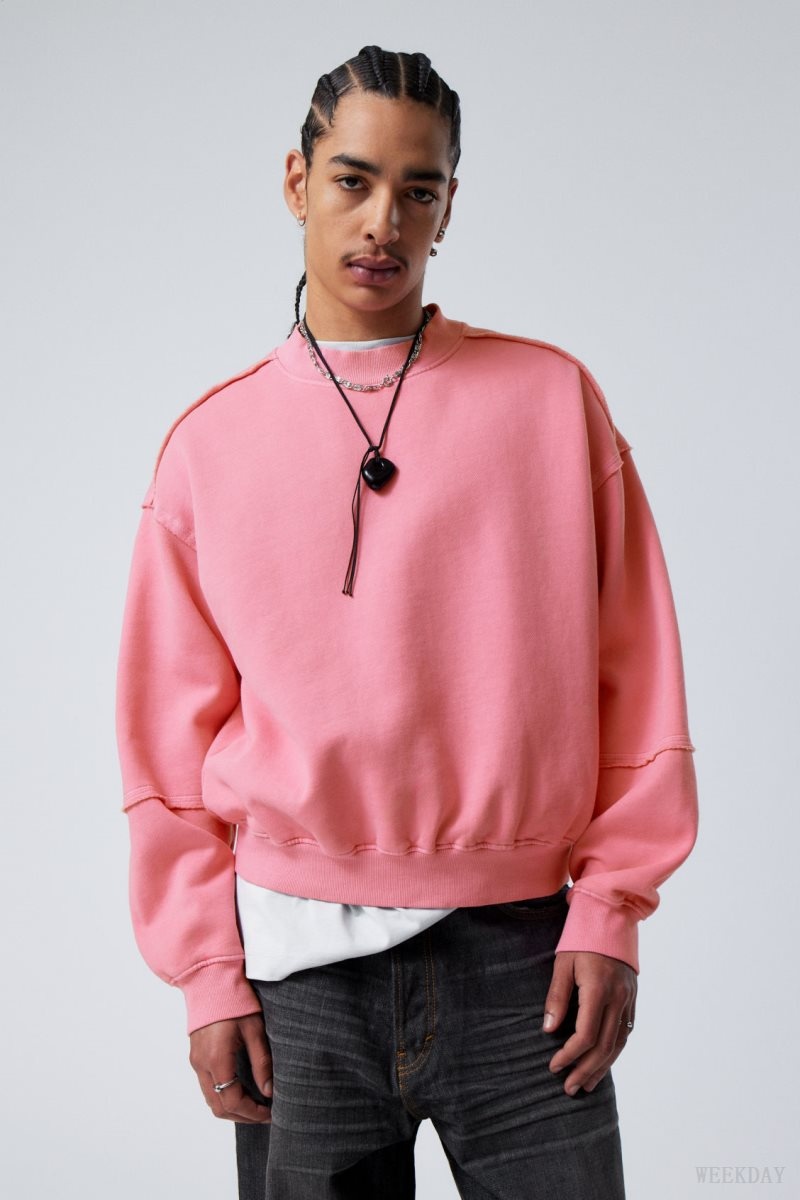 Weekday Liam Sweatshirt Pink | OXLJ5378