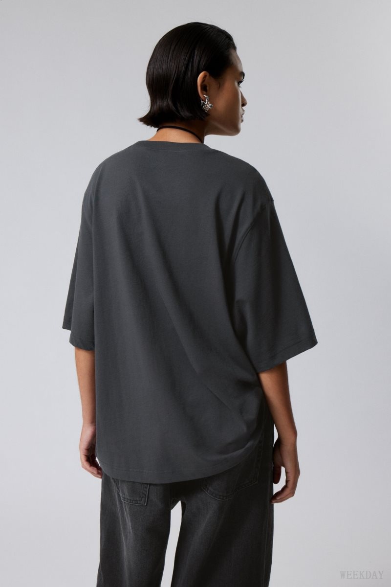 Weekday Loose Oversized Fit T-shirt Black | CHFL6228