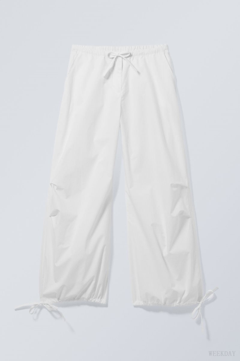 Weekday Luisa Parachute Trousers White | YNRX8051