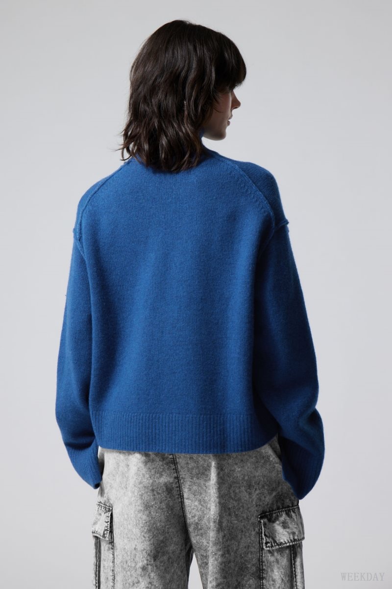 Weekday Maggie Wool Turtleneck Blue | NSVB6065