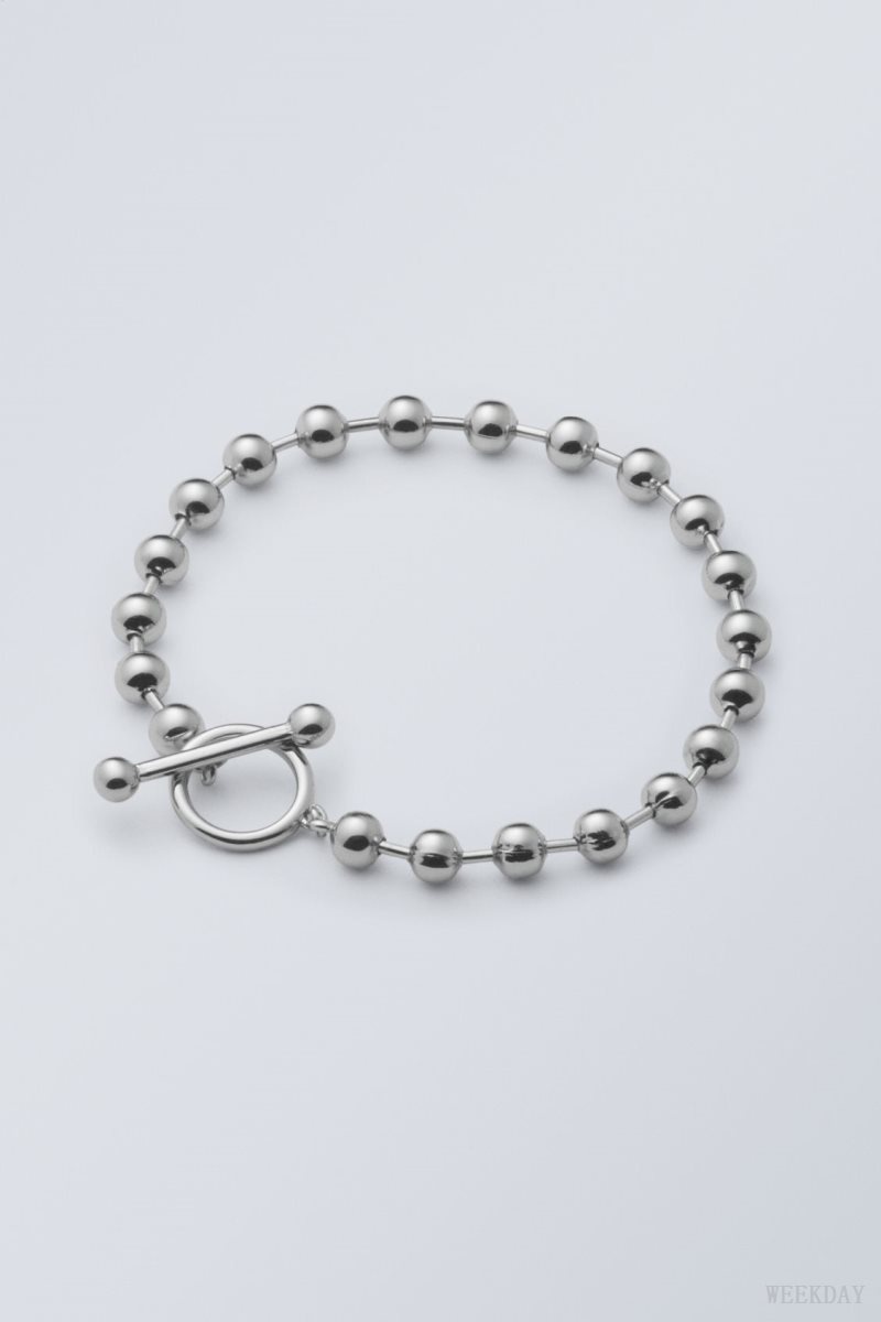 Weekday Metal Ball Bracelet Silver | KOBZ8462