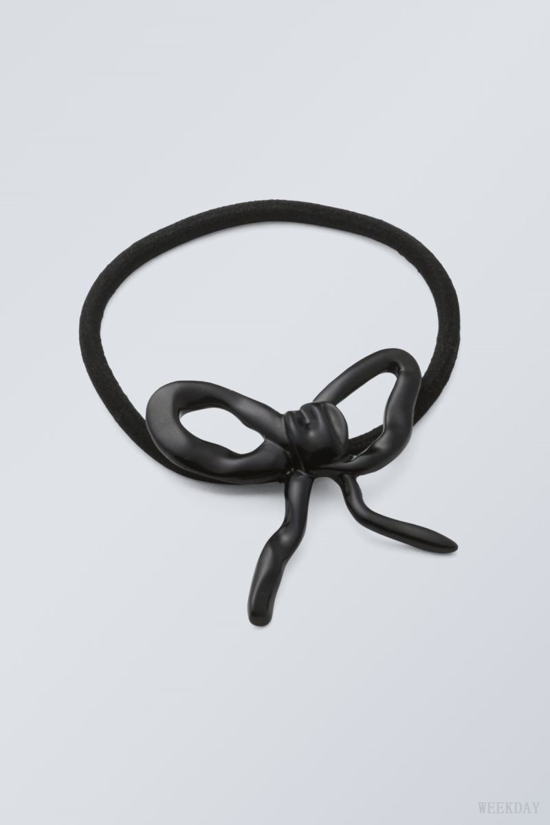 Weekday Metal Bow Hair Elastic Black | DDJV4580