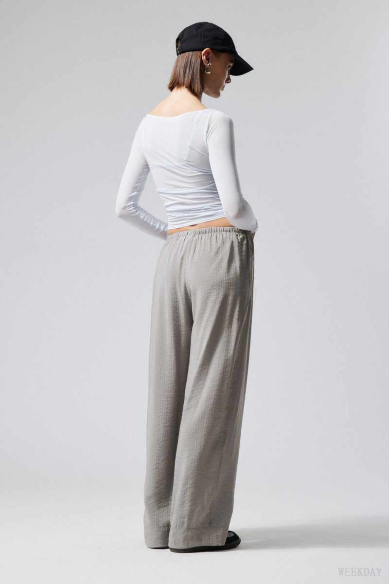 Weekday Mia Structured Trousers Grey | SVVF2403