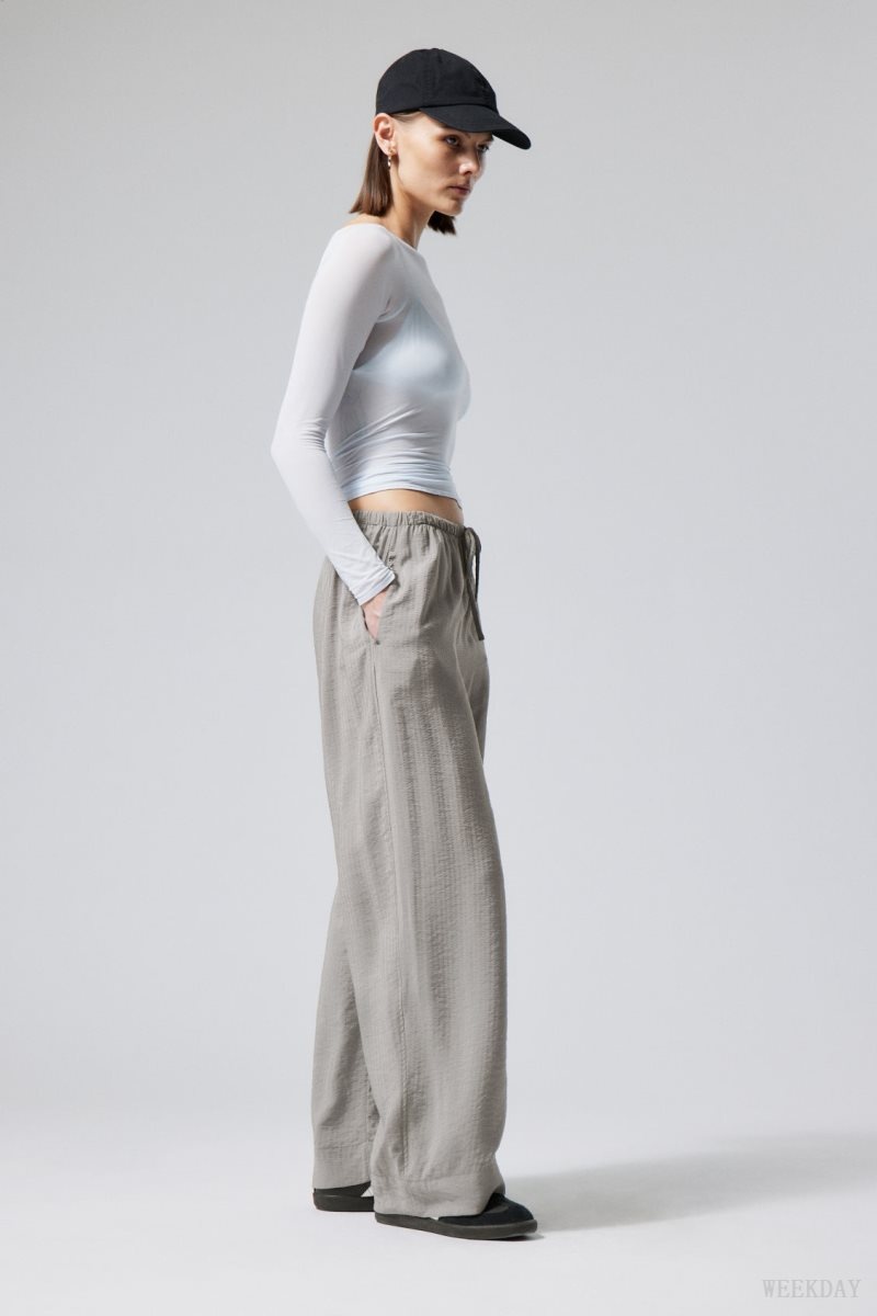 Weekday Mia Structured Trousers Grey | SVVF2403