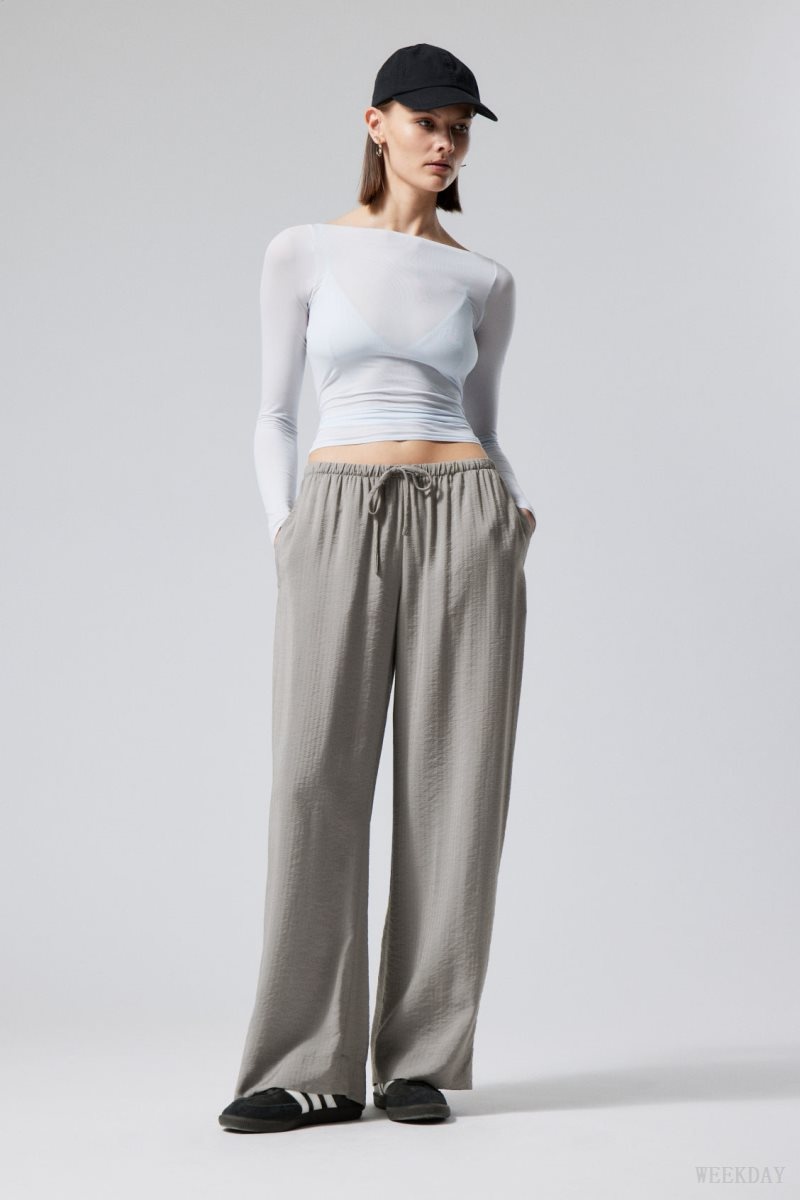 Weekday Mia Structured Trousers Grey | SVVF2403