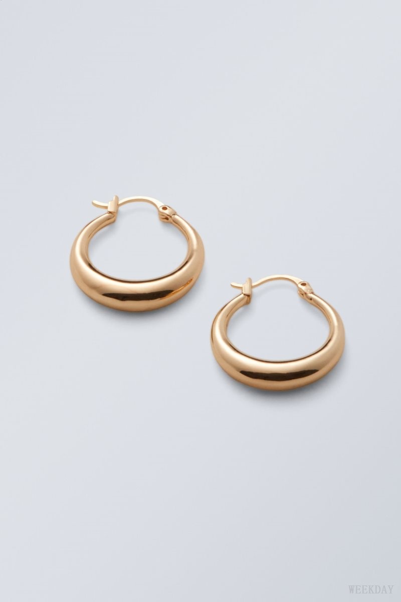 Weekday Mija Hoop Earrings Golden | OIRS9348