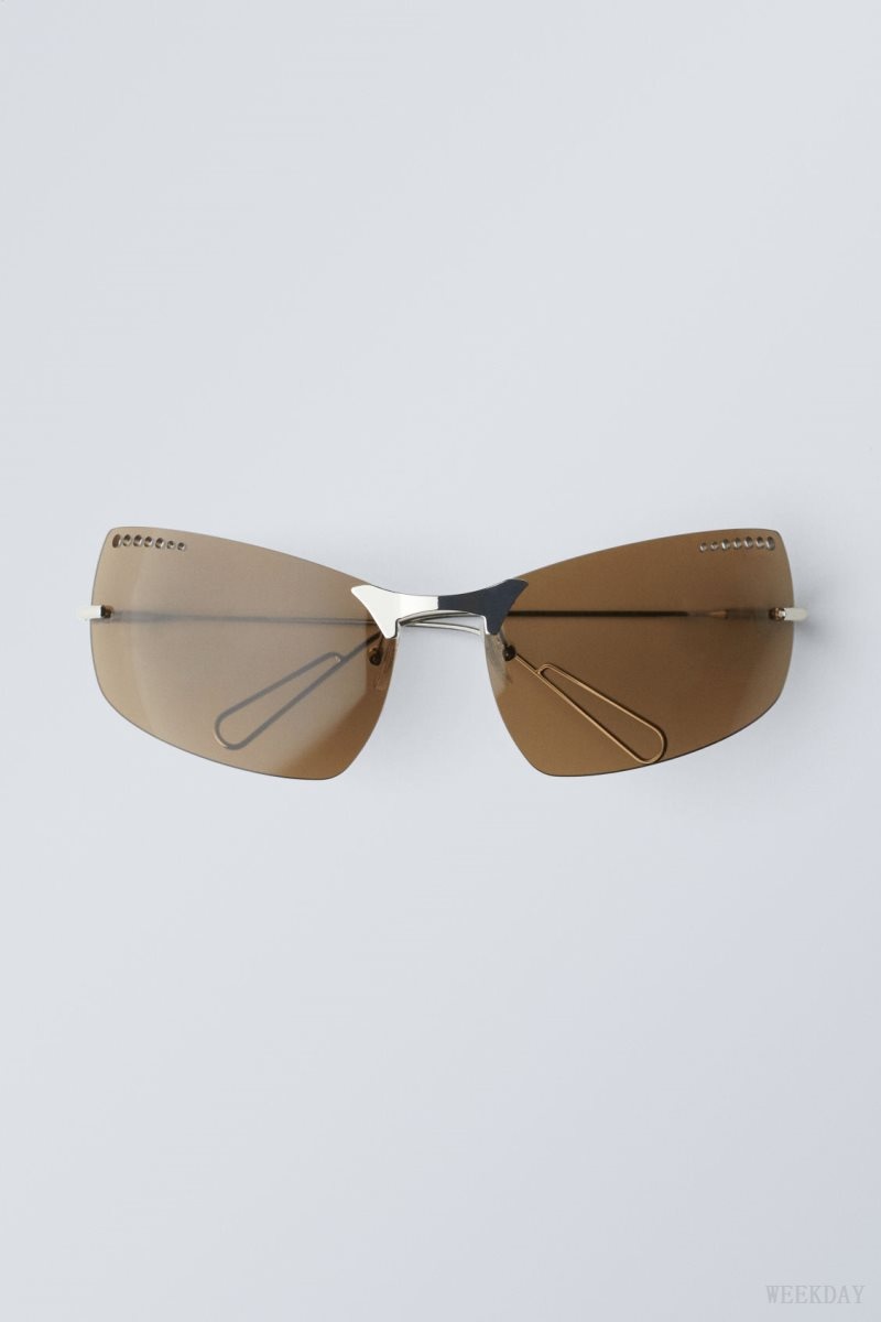 Weekday Mile Sunglasses Brown | GPYS1379