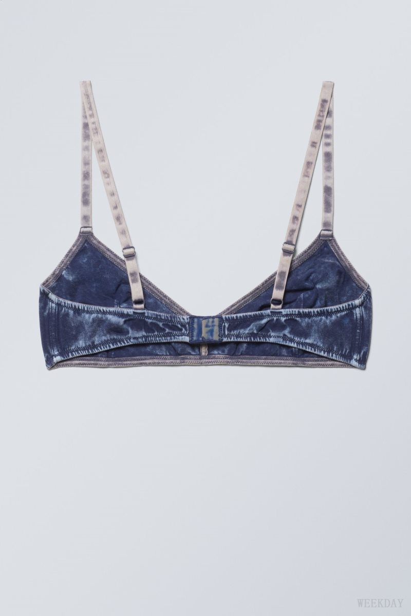 Weekday Miley Washed Cotton Bra Bra Blue | VLSJ0918