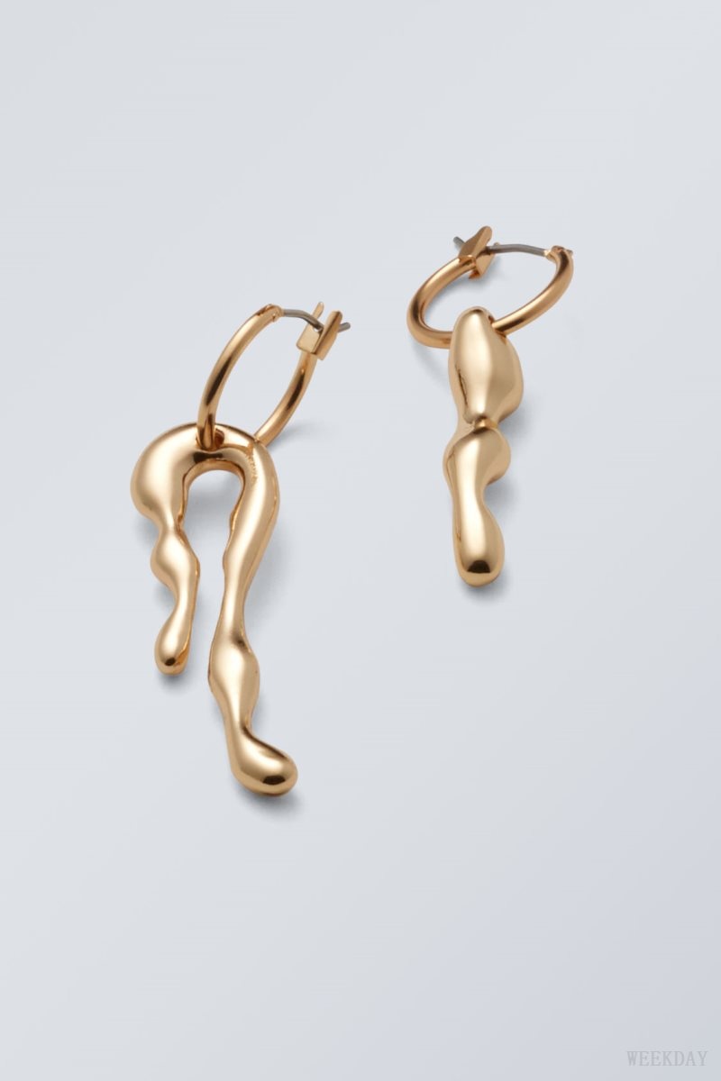 Weekday Millie Hoop Earrings Golden | JTOO0623