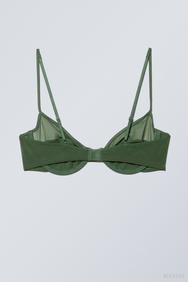 Weekday Molly Underwire Bra Bra Dark Green | TCBQ6773