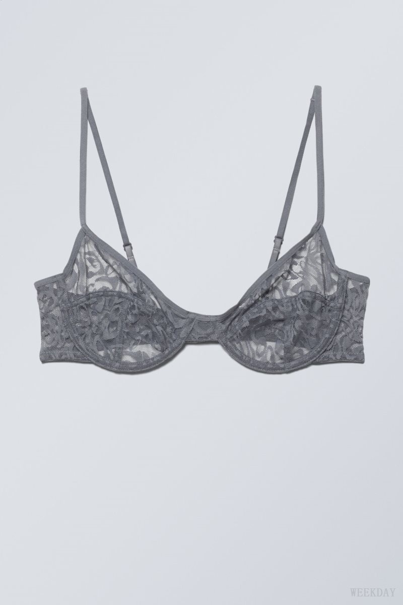 Weekday Molly Underwire Bra Bra Dark Grey | ULPY1013