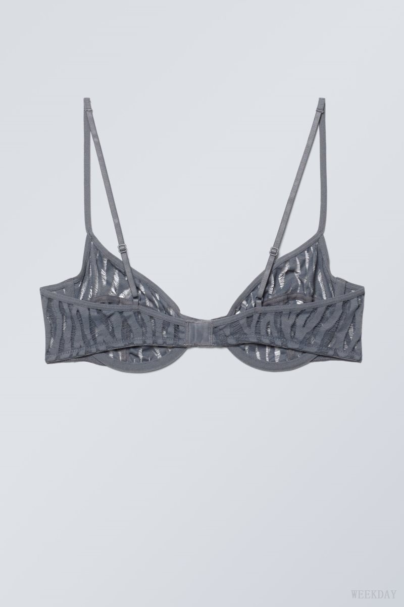 Weekday Molly Underwire Bra Bra Dark Grey | XAVU6762