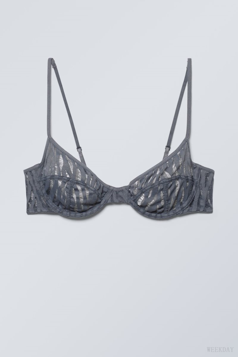 Weekday Molly Underwire Bra Bra Dark Grey | XAVU6762