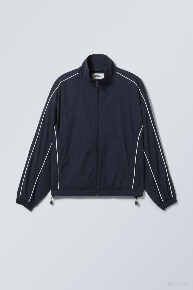 Weekday Nera Windbreaker Jacket Dark Blue | XWTW1055