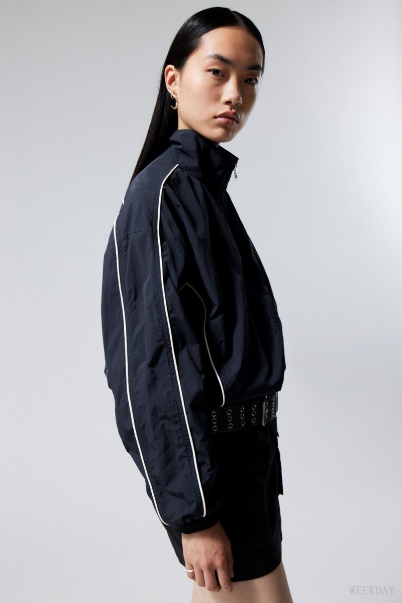 Weekday Nera Windbreaker Jacket Dark Blue | XWTW1055