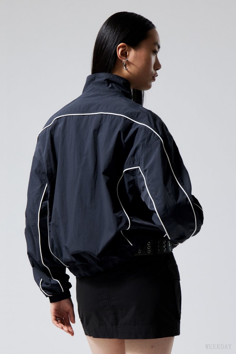 Weekday Nera Windbreaker Jacket Dark Blue | XWTW1055