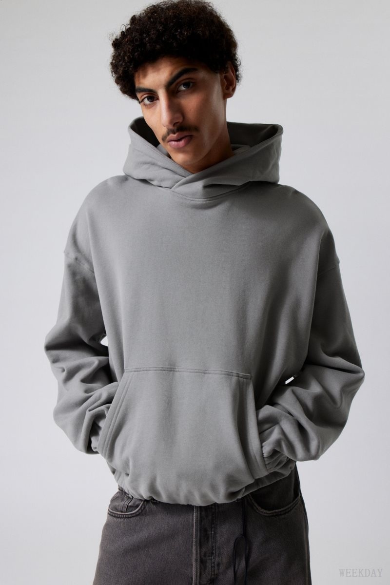 Weekday Nolan Boxy Hoodie Grey | DUHS8822