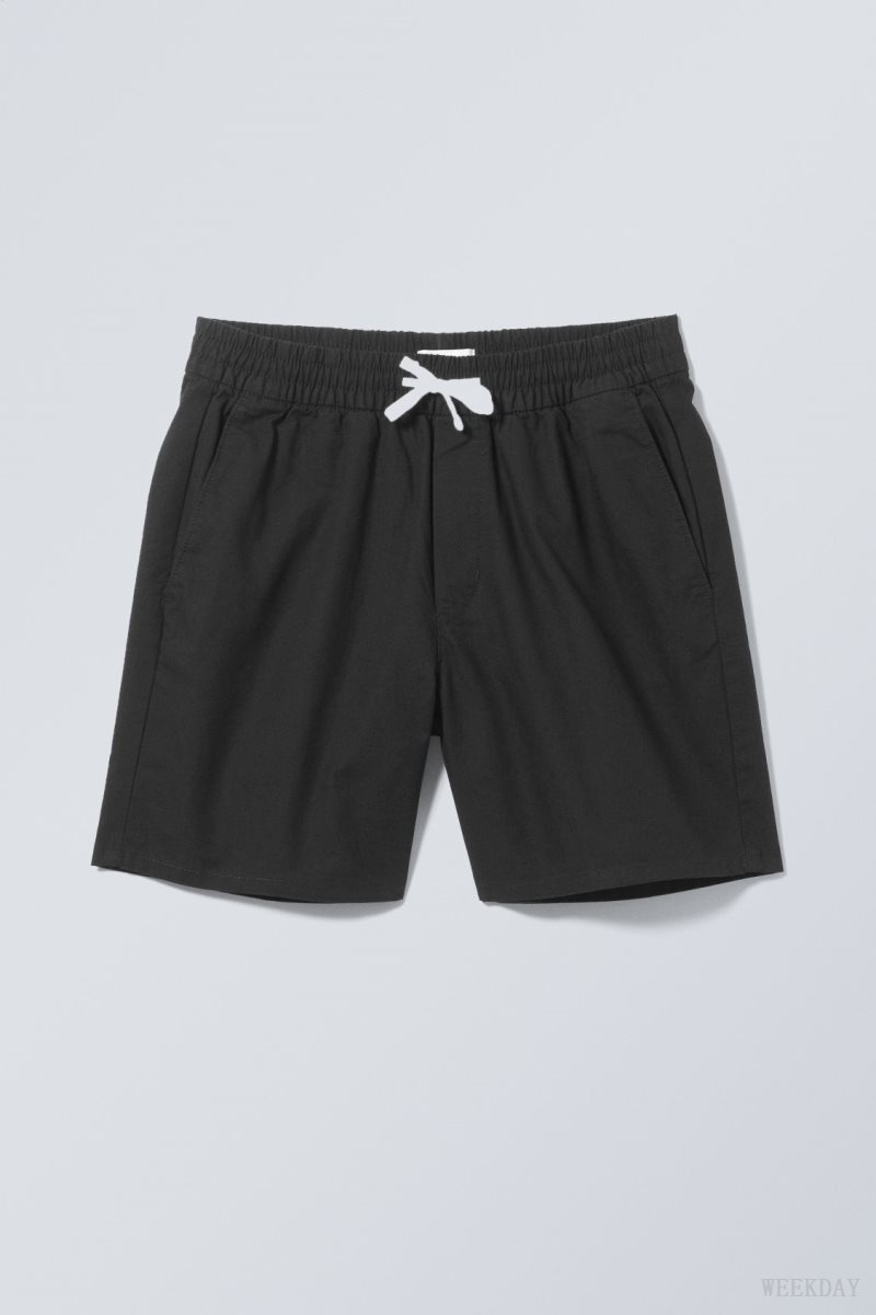 Weekday Olsen Regular Shorts Black | YVJZ1806