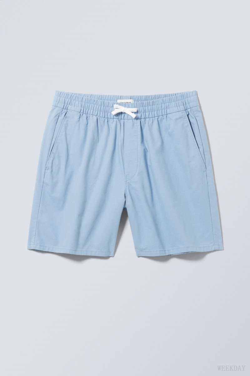 Weekday Olsen Regular Shorts Light Blue | EAYY8863