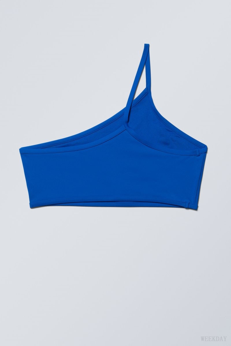 Weekday One-Shoulder Bikini Top Blue | CZTE9672