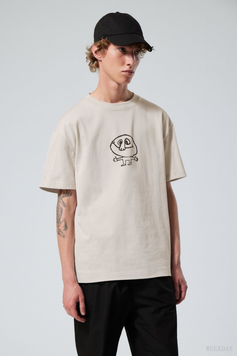 Weekday Oversized Graphic Printed T-shirt Little Guy | ORYO0468