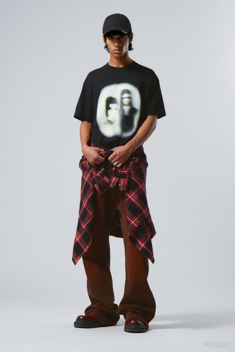 Weekday Oversized Graphic Printed T-shirt The Blurry Band | HVLE0720