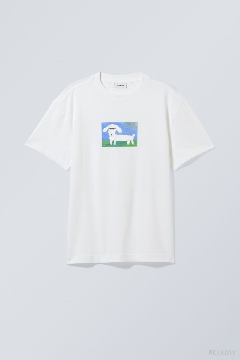 Weekday Oversized Graphic Printed T-shirt Paper Dog | WCSK8500