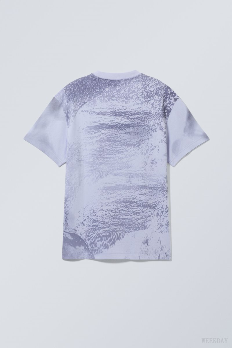 Weekday Oversized Graphic Printed T-shirt Jumping Dolphins | VQRR8874