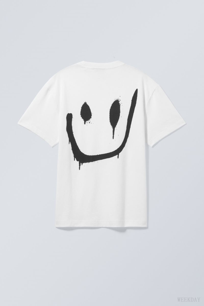 Weekday Oversized Graphic Printed T-shirt Drippy Smiley | SSRJ0221