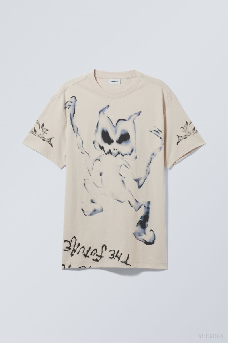 Weekday Oversized Graphic Printed T-shirt Dancing Monster | WVQY1018